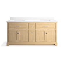 Charlemont 73" Free Standing Double Basin Vanity Set with Cabinet and Quartz Vanity Top