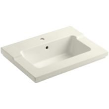 Tresham 25 7/16" Drop In Vitreous China Vanity Top Only with Single Faucet Hole and Center Drain