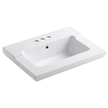 Tresham 25 7/16" Drop In Vitreous China Vanity Top Only with 4" Centers and Center Drain