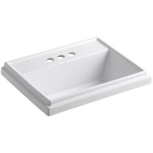 Tresham 20" Drop In Bathroom Sink with 3 Holes Drilled and Overflow
