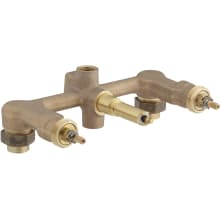 Coralais 1/2 Inch In-Wall Three-Handle Valve System with Integral Diverter and 8 Inch Centers