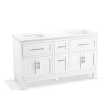 Quo 61" Free Standing Double Basin Vanity Set with Cabinet and Quartz Vanity Top