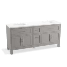 Quo 73" Free Standing Double Basin Vanity Set with Cabinet and Quartz Vanity Top