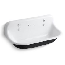 Brockway 36" Trough-Style Wall Mounted Utility Sink with 4 Deck Holes