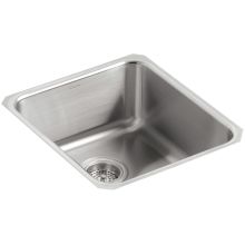 Undertone 16" Single Basin Under-Mount 18-Gauge Stainless Steel Kitchen Sink with SilentShield