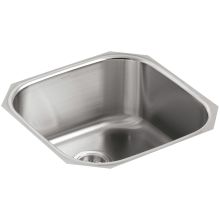 Undertone 20" Single Basin Under-Mount 18-Gauge Stainless Steel Kitchen Sink with SilentShield