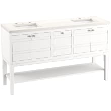 Helst 60" Free Standing Double Basin Vanity Set with Cabinet, and Quartz Vanity Top