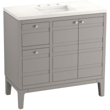 Helst 36" Free Standing Single Basin Vanity Set with Cabinet, and Quartz Vanity Top