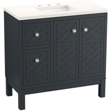 Beauxline 36" Free Standing Single Basin Vanity Set with Cabinet, and Quartz Vanity Top