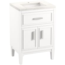 Southerk 24" Free Standing Single Basin Vanity Set with Cabinet and Quartz Vanity Top