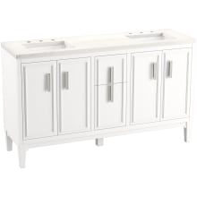 Southerk 60" Free Standing Double Basin Vanity Set with Cabinet, and Quartz Vanity Top