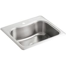 Staccato 25" Single Basin Top-Mount 18-Gauge Stainless Steel Kitchen Sink with SilentShield