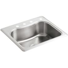 Staccato 25" Single Basin Top-Mount 18-Gauge Stainless Steel Kitchen Sink with SilentShield