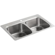 Verse 33" Double Basin Top-Mount 18-Gauge Stainless Steel Kitchen Sink with SilentShield