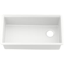 Billings 32-1/2" Undermount Single Basin Stone Composite Kitchen Sink with Basin Rack