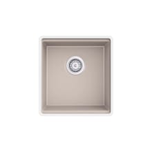 Billings 17-1/2" Undermount Single Basin Stone Composite Bar Sink with Basin Rack, Colander and Cutting Board