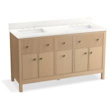 Malin by Studio McGee 61" Free Standing Double Basin Vanity Set with Cabinet and Quartz Vanity Top