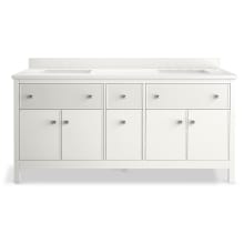 Malin by Studio McGee 73" Free Standing Double Basin Vanity Set with Cabinet and Quartz Vanity Top