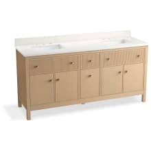 Malin by Studio McGee 73" Free Standing Double Basin Vanity Set with Cabinet and Quartz Vanity Top