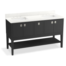 Seagrove by Studio McGee 61" Free Standing Double Basin Vanity Set with Cabinet and Quartz Vanity Top