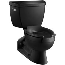 Pressure Lite Toilet with Elongated Bowl with Tank Cover Locks from the Barrington Series