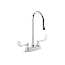Triton 1.0 Centerset Bathroom Faucet with Double Wristblade Handles - Less Drain Assembly