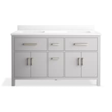 Kresla 61" Free Standing Double Basin Vanity Set with Cabinet and Quartz Vanity Top