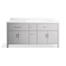 Kresla 73" Free Standing Double Basin Vanity Set with Cabinet and Quartz Vanity Top