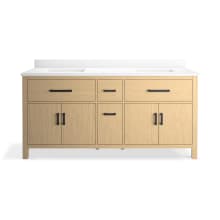 Kresla 73" Free Standing Double Basin Vanity Set with Cabinet and Quartz Vanity Top