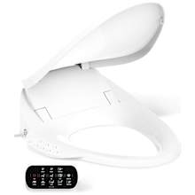 PureWash E750 Elongated Bidet Seat with Touchscreen Remote Control with Two Programmable User Presets, Continuously Heated Water, Front and Rear Wash Modes, Adjustable Water Temperature and Pressure, Automatically UV Light Self-Cleaning Stainless Steel Wand, Heated Seat, Warm-air Drying System, Carbon Filter, and LED Nightlight Technology