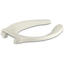 Stronghold Elongated Open-Front Toilet Seat with Integrated Handle and Check Hinge
