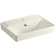 Reve 23" Fireclay Pedestal Sink Basin with Single Faucet Hole and Overflow