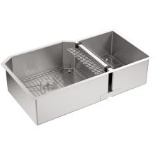 Strive 36" Double Basin Undermount 16-Gauge Stainless Steel Kitchen Sink with SilentShield