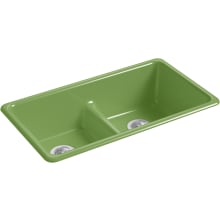 Iron/Tones 33" Drop In Smart Divide Double Basin Enameled Cast Iron Kitchen Sink