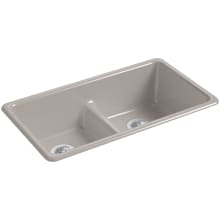 Iron/Tones 33" Drop In Smart Divide Double Basin Enameled Cast Iron Kitchen Sink