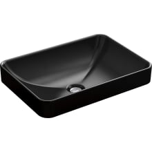 Vox 22-5/8" Rectangular Vitreous China Vessel or Drop In Bathroom Sink with Overflow