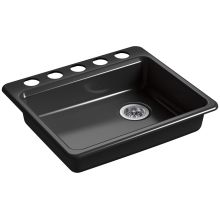 Riverby 25" Single Basin Enameled Cast Iron Kitchen Sink for Undermount Installations