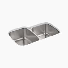 31-1/2" Undermount Double Basin Stainless Steel Kitchen Sink