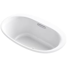 Underscore Oval 60" Drop In Acrylic Air Tub with Center Drain and Overflow