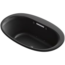 Underscore Oval 60" Drop In Acrylic Air Tub with Center Drain and Overflow