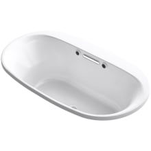 Underscore Oval 66" Drop In Acrylic Air Tub with Center Drain and Overflow