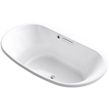 Underscore Oval 72" Drop In Acrylic Air Tub with Center Drain and Overflow