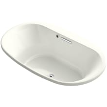Underscore Oval 72" Drop In Acrylic Air Tub with Center Drain and Overflow