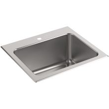 Ballad 25" Single Basin Drop In Stainless Steel Utility Sink with 1 Faucet Hole and SilentShield Plus®