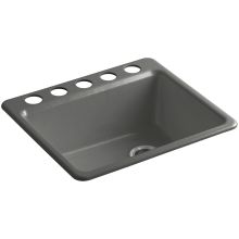 Riverby 25" Undermount Single Basin Cast Iron Kitchen Sink