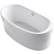 Sunstruck 66" Free Standing Bath Tub with Straight Shroud, Lumbar Support, and Center Drain
