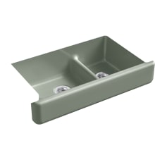 Whitehaven 35-1/2" Undermount Double Basin Cast Iron Kitchen Sink