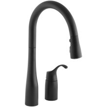 Simplice Two-Hole Kitchen Sink Faucet with 16-1/8" Pull-Down Swing Spout, DockNetik Secure Docking System, and a 3-Function Sprayhead Featuring Sweep Spray