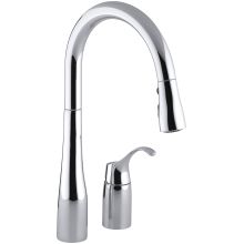 Simplice Two-Hole Kitchen Sink Faucet with 16-1/8" Pull-Down Swing Spout, DockNetik Secure Docking System, and a 3-Function Sprayhead Featuring Sweep Spray