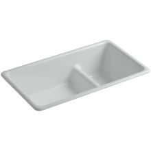 Iron/Tones 33" Undermount Smart Divide Double Basin Enameled Cast Iron Kitchen Sink